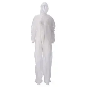 CMT Coverall PP Non Woven Lichtgewicht met Ritssluiting Wit Maat XL -Horecavoordeel.com-