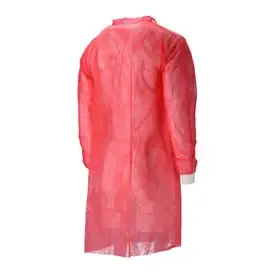 CMT Bezoekersjas PP Non Woven met Drukknopen Rood Maat XL