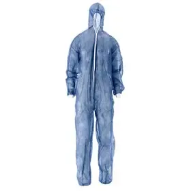 CMT Coverall Non Woven met PE Coating en Ritssluiting Blauw Maat XL