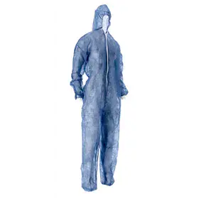 CMT Coverall Non Woven with PE Coating and Zipper Blue Size XL