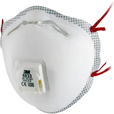 3M 8833 FFP3 Stofmasker met Ventiel - Cupvorm