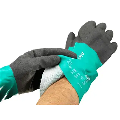 Ansell AlphaTec 58-535W Chemische Handschoenen - Nitril met Flockvoering & Griptextuur, Maat 11