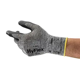Ansell HyFlex 11-801 Werkhandschoen Grijs/Zwart – Ademend & Precisie Grip, Maat 10