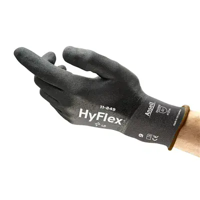 Ansell HyFlex Grip Werkhandschoen Zwart – FORTIX® & 360° Ademend, Maat 9