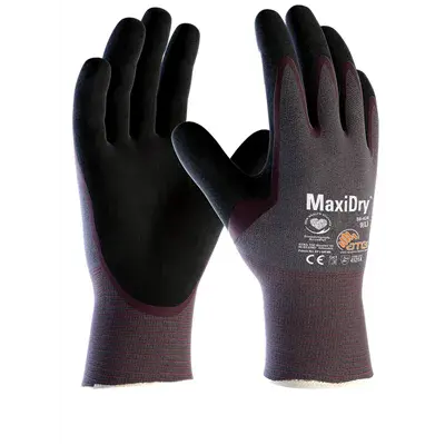 ATG MaxiDry 56-424 Werkhandschoenen Paars - Oliebestendig & Antislip Grip, Maat 8