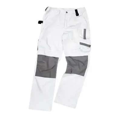 Excess Werkbroek Champ 592 Wit/Grijs – Cordura Kniezakken & Verlengbare Pijpen, Maat 54