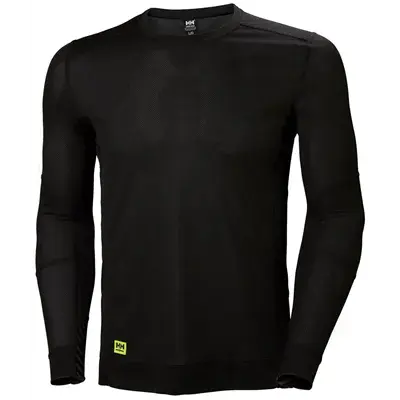 Helly Hansen Lifa Crewneck 75105 Zwart - Vochtregulerend & Naadloos Comfort - Maat S