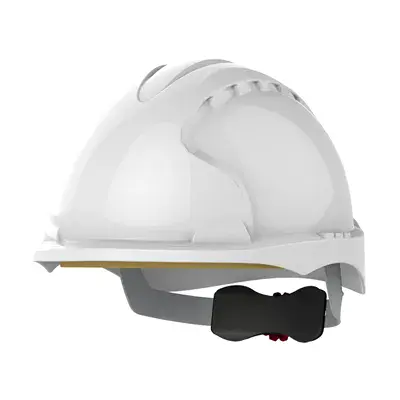 JSP AJG170 EVO3 Micro Draaiknop Veiligheidshelm Wit - HDPE & Revolution® Wielratel