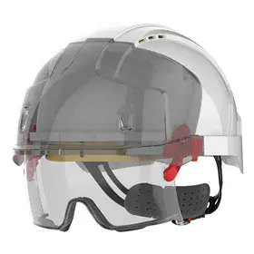 JSP AMB170 EVO VISTAlens Veiligheidshelm Wit/Smoke - Geïntegreerde Veiligheidsbril & Draaiknop