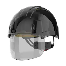 JSP AMD170 VistaShield Veiligheidshelm Zwart/Smoke - Geïntegreerd Gelaatsscherm & Draaiknop