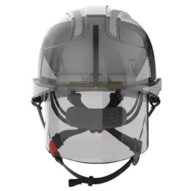 JSP AMH270 Industriële Klimhelm Wit-Smoke - Geïntegreerde Oogbescherming & Draaiknop