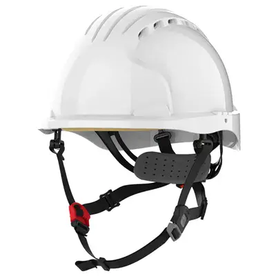 JSP EVO5 Industriële Klimhelm met Dubbele Standen en Draaiknop - Wit