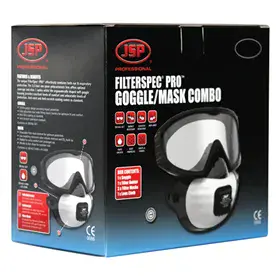 JSP FilterSpec Pro FFP3V - Masker & Veiligheidsbril in Eén, met Ventiel