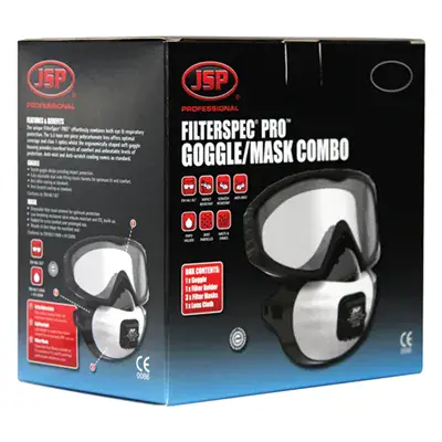 JSP FilterSpec Pro FFP3V - Masker & Veiligheidsbril in Eén, met Ventiel