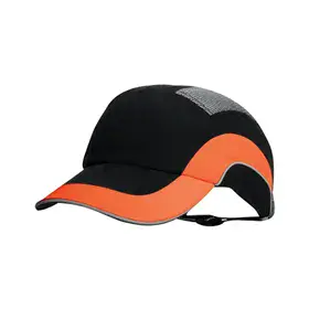 JSP HardCap A1+ Veiligheidspet Zwart / HV-Oranje - Klep 5 cm & Reflecterend