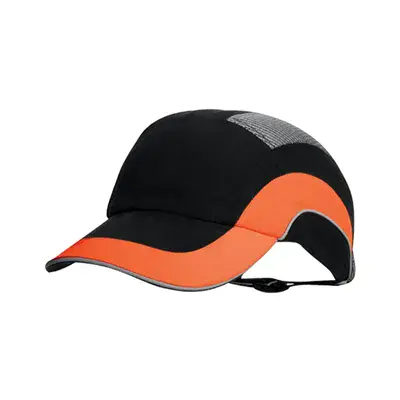 JSP HardCap A1+ Veiligheidspet Zwart / HV-Oranje - Klep 5 cm & Reflecterend