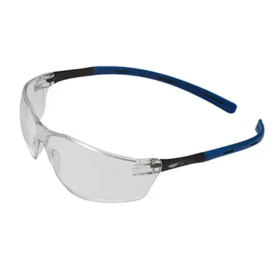 JSP Rigi Bril - Blauw/Zwart Montuur, Heldere Lens & Klasse 1 Bescherming