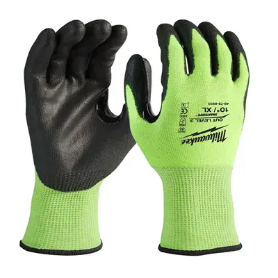 Milwaukee 8131 Hi-Vis Snijvaste Werkhandschoenen Cut 3 - Reflecterend, Dun & Touchscreen Compatibel - Maat 10