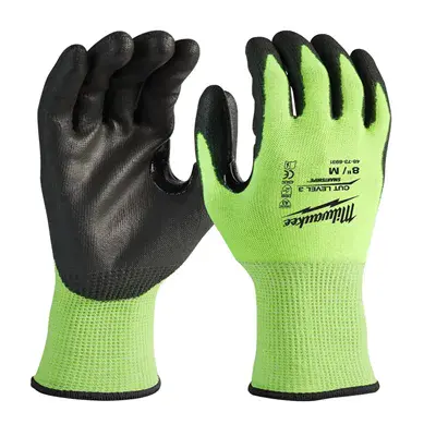 Milwaukee 8131 Hi-Vis Snijvaste Werkhandschoenen Cut 3 - Reflecterend, Dun & Touchscreen Compatibel - Maat 8