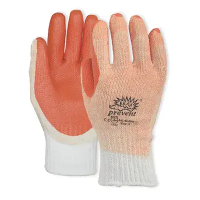 Prevent Latex Werkhandschoen Oranje/Wit – Ruwe Grip & Slijtvast, One Size