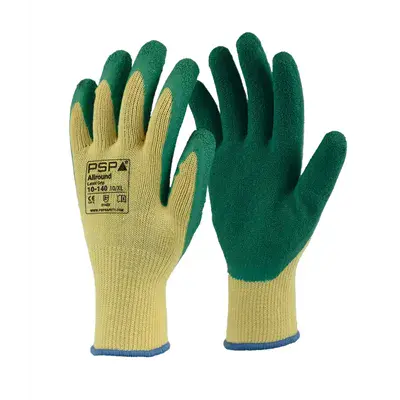 PSP 10-140 Werkhandschoen Latex Allround Groen/Geel – Ruwe Grip & Slijtvast, Maat 11