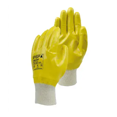 PSP 10-202 Werkhandschoen NBR Lite Geel – Gesloten Rug & Oliegrip, Maat 10