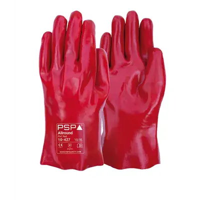PSP 10-427 Oliebestendige Werkhandschoen PVC 27 cm Rood - Maat 10
