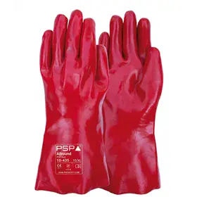 PSP 10-435 PVC Werkhandschoen Oliebestendig Dubbel Gecoat 35 cm - Rood - Maat 10
