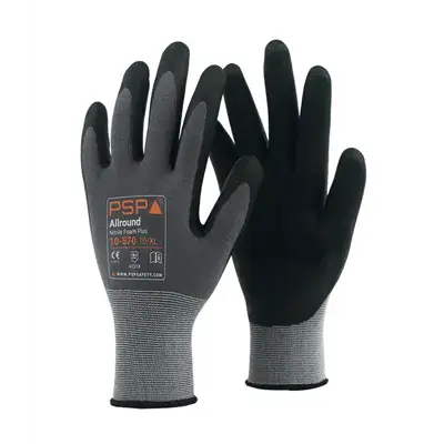 PSP 10-570 Werkhandschoen Nitril Foam Zwart – Oliegrip & Ademend Comfort, Maat 5