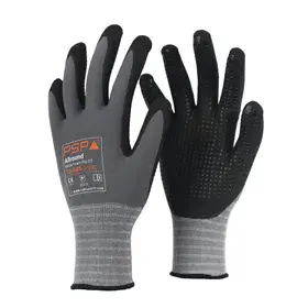 PSP 10-585 Allround Werkhandschoen Topnitril met Gripdots Grijs/Zwart - Maat 10