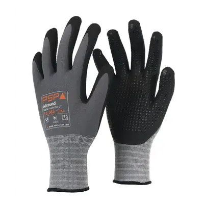 PSP 10-585 Allround Werkhandschoen Topnitril met Gripdots Grijs/Zwart - Maat 10