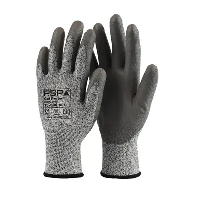 PSP 15-600 Snijvaste Werkhandschoenen Cut 5 Grijs - PU Coating, Grip & Vingergevoelig - Maat 7