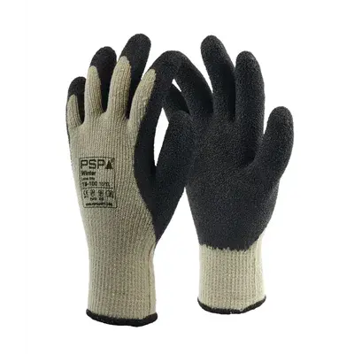 PSP 18-100 Winterhandschoen Latex Zwart/Grijs – Warme Grip & EN511, Maat 11