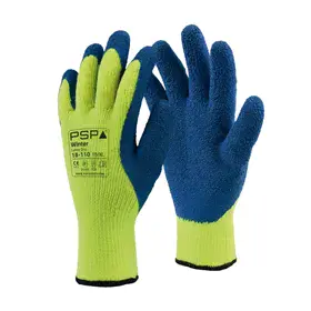PSP 18-110 Winterhandschoen Latex Blauw/Geel – Hi-Viz & Grip bij Nattigheid, Maat 8