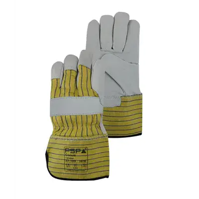 PSP 33-100 Werkhandschoen Corium Canadian Grain – Gevoerd Rundnerfleer Geel/Blauw, Maat 10