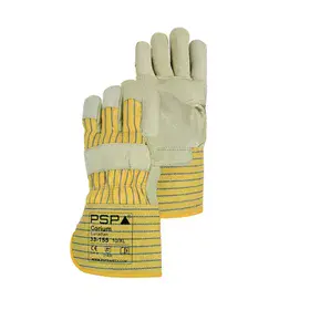 PSP 33-155 Canadian Werkhandschoen Rundleer Gevoerd Geel/Beige – Flanelvoering & Palmversterking, Maat 10