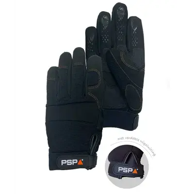 PSP 39-510 Mechanic Grip Pro Werkhandschoen Zwart – Antislip & Verstevigd Comfort, Maat 8