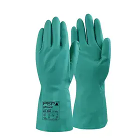 PSP 40-200 Chemische Handschoenen Groen - Nitril 33cm, Foodkeur & Oplosmiddelbestendig, Maat 7