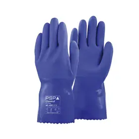 PSP 40-400 Chemische Handschoenen PVC Blauw - Sandy Finish & Triple Dipped, 30cm, Maat 9