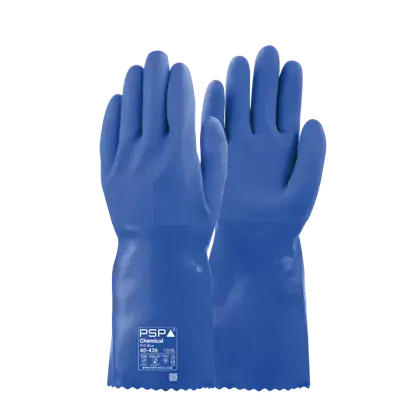 PSP 40-436 Chemische Handschoenen PVC Blauw - Triple Dipped & Oliebestendig, 36cm, Maat 11