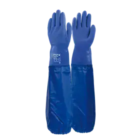 PSP 40-466 Chemische PVC Handschoenen Blauw - 66cm Triple Dipped & Oliebestendig, Maat 9
