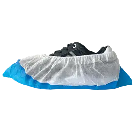 PSP Antislip Overschoenen PP/CPE Blauw-Wit - 120my 42×16cm - 50 Stuks