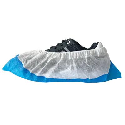 PSP Antislip Overschoenen PP/CPE Blauw-Wit - 120my 42×16cm - 50 Stuks