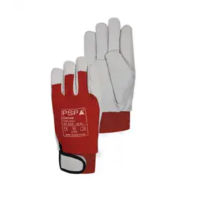 PSP Tropic Werkhandschoen Geitenleer met Klittenbandsluiting Rood/Wit - Maat 8