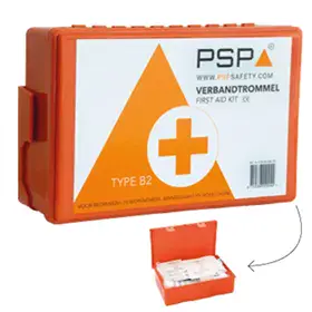 PSP Verbandtrommel B - Compact & Compleet, Inclusief Wandhouder