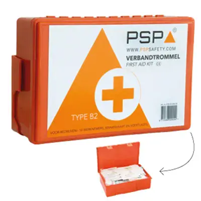 PSP Verbandtrommel B - Compact & Compleet, Inclusief Wandhouder