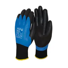 PSP Werkhandschoen Double Nitril Blauw/Zwart – Topgrip & Sanitized® Behandeling, Maat 8