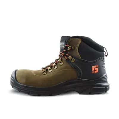 Safeet Builder 307 Veiligheidsschoen S3 Hoog Bruin - Antislip & Shock Absorberend - Maat 37
