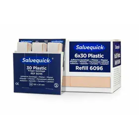 Salvequick Navulling 6096 Lange Vingerpleisters – 6×30 Stuks, Waterafstotend & Flexibel (12 cm)