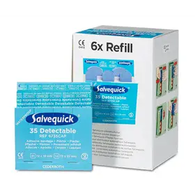 Salvequick Navulling 6735 Detecteerbare Pleisters – 35 Stuks, HACCP Geschikt voor Voedingsindustrie